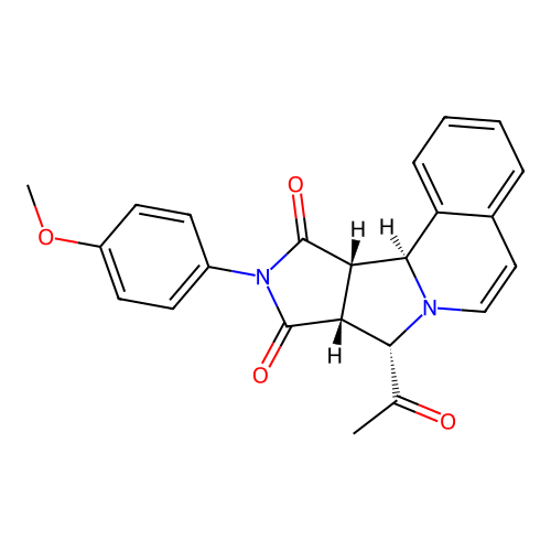 (8S,8aR,11aS,11bS)-8-Acetyl-10-(4-methoxy-phenyl)-8,8a,11a,11b-tetrahydro-pyrrolo[3',4':3,4]pyrrolo[ 2,1-a]isoquinoline-9,11-dione structure