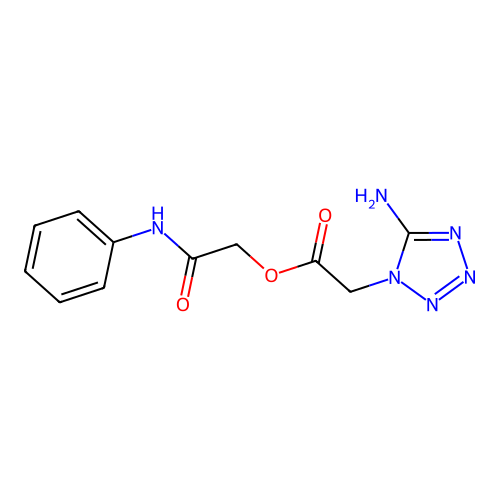 2-oxo-2-(phenylamino)ethyl (5-amino-1H-tetrazol-1-yl)acetate structure
