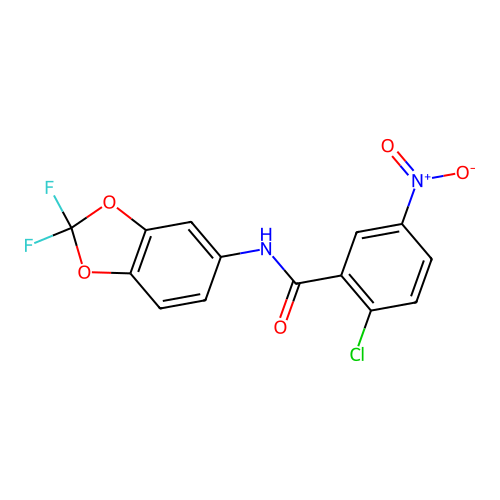2-Chloro-N-(2,2-difluoro-1,3-benzodioxol-5-yl)-5-nitrobenzamide structure