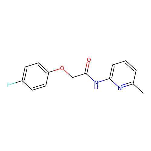 2-(4-fluorophenoxy)-N-(6-methylpyridin-2-yl)acetamide structure