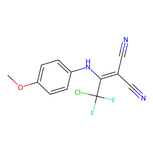 2-[2-Chloro-2,2-difluoro-1-(4-methoxy-phenylamino)-ethylidene]-malononitrile structure
