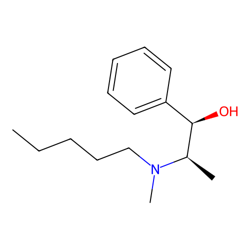 (1R,2R)-2-[methyl(pentyl)amino]-1-phenylpropan-1-ol structure