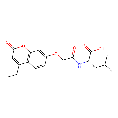 (S)-2-(2-((4-ethyl-2-oxo-2H-chromen-7-yl)oxy)acetamido)-4-methylpentanoic acid structure
