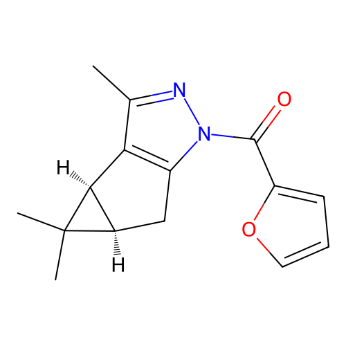 furan-2-yl((3bS,4aR)-3,4,4-trimethyl-3b,4,4a,5-tetrahydro-1H-cyclopropa[3,4]cyclopenta[1,2-c]pyrazol-1-yl)methanone structure