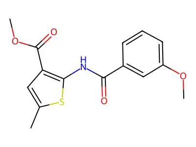 Methyl 2-[(3-methoxybenzoyl)amino]-5-methylthiophene-3-carboxylate structure