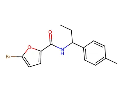 5-bromo-N-[1-(4-methylphenyl)propyl]furan-2-carboxamide structure