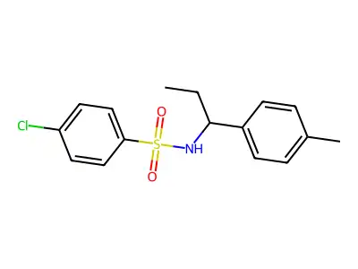 4-chloro-N-[1-(4-methylphenyl)propyl]benzenesulfonamide structure