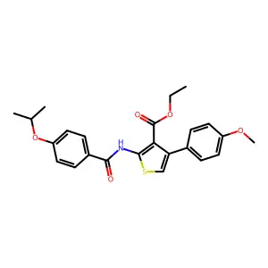 Ethyl 2-[(4-isopropoxybenzoyl)amino]-4-(4-methoxyphenyl)-3-thiophenecarboxylate structure