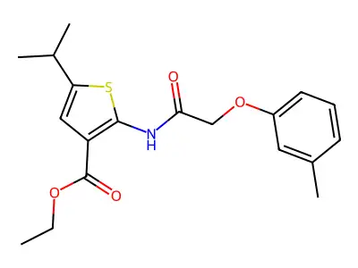 Ethyl 2-[[2-(3-methylphenoxy)acetyl]amino]-5-propan-2-ylthiophene-3-carboxylate structure