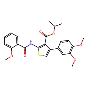 isopropyl 4-(3,4-dimethoxyphenyl)-2-[(2-methoxybenzoyl)amino]-3-thiophenecarboxylate structure