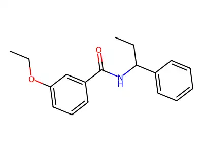 3-ethoxy-N-(1-phenylpropyl)benzamide structure
