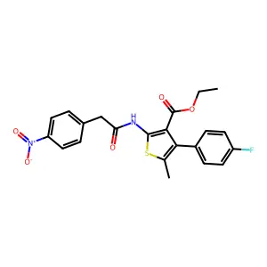 ethyl 4-(4-fluorophenyl)-2-[({4-nitrophenyl}acetyl)amino]-5-methylthiophene-3-carboxylate structure