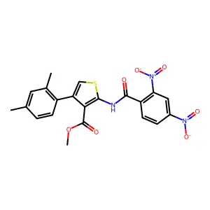 methyl 2-({2,4-bisnitrobenzoyl}amino)-4-(2,4-dimethylphenyl)thiophene-3-carboxylate structure