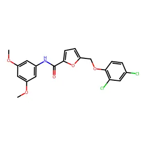 5-[(2,4-dichlorophenoxy)methyl]-N-(3,5-dimethoxyphenyl)-2-furamide structure