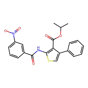 Isopropyl 2-({3-nitrobenzoyl}amino)-4-phenylthiophene-3-carboxylate structure