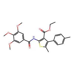 ethyl 5-methyl-4-(4-methylphenyl)-2-[(3,4,5-trimethoxybenzoyl)amino]-3-thiophenecarboxylate structure