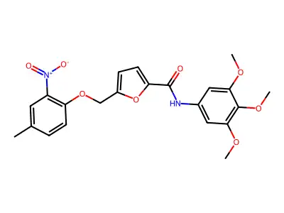 5-[(4-methyl-2-nitrophenoxy)methyl]-N-(3,4,5-trimethoxyphenyl)furan-2-carboxamide structure