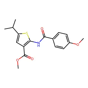 Methyl 5-isopropyl-2-[(4-methoxybenzoyl)amino]thiophene-3-carboxylate structure