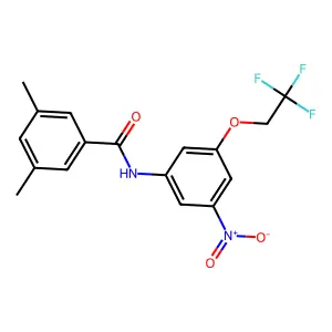 3,5-dimethyl-N-[3-nitro-5-(2,2,2-trifluoroethoxy)phenyl]benzamide structure