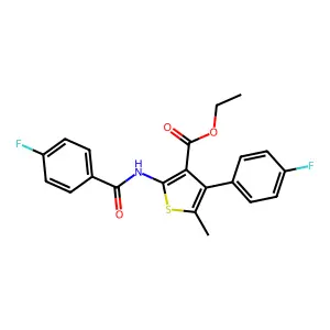 ethyl 2-[(4-fluorobenzoyl)amino]-4-(4-fluorophenyl)-5-methylthiophene-3-carboxylate structure