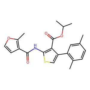 isopropyl 4-(2,5-dimethylphenyl)-2-[(2-methyl-3-furoyl)amino]thiophene-3-carboxylate structure