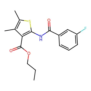 Propyl 2-[(3-fluorobenzoyl)amino]-4,5-dimethylthiophene-3-carboxylate structure