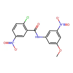 2-chloro-N-(3-methoxy-5-nitrophenyl)-5-nitrobenzamide structure