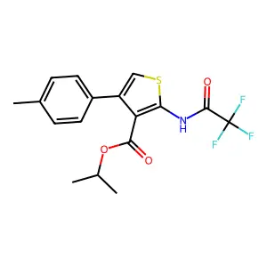 propan-2-yl 4-(4-methylphenyl)-2-[(2,2,2-trifluoroacetyl)amino]thiophene-3-carboxylate structure