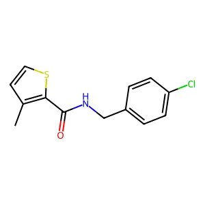 N-(4-chlorobenzyl)-3-methylthiophene-2-carboxamide structure