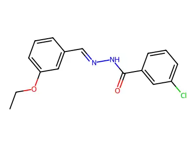 3-chloro-N-[(3-ethoxyphenyl)methylideneamino]benzamide structure
