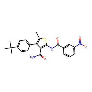4-(4-Tert-butylphenyl)-2-({3-nitrobenzoyl}amino)-5-methylthiophene-3-carboxamide structure