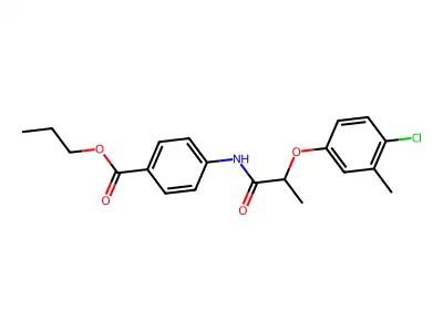 Propyl 4-{[2-(4-chloro-3-methylphenoxy)propanoyl]amino}benzoate structure