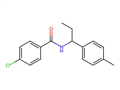 4-chloro-N-[1-(4-methylphenyl)propyl]benzamide structure