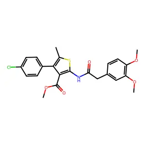 methyl 4-(4-chlorophenyl)-2-{[(3,4-dimethoxyphenyl)acetyl]amino}-5-methylthiophene-3-carboxylate structure