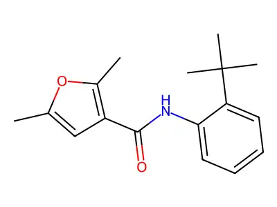 N-(2-tert-butylphenyl)-2,5-dimethylfuran-3-carboxamide structure