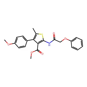 methyl 4-(4-methoxyphenyl)-5-methyl-2-[(phenoxyacetyl)amino]thiophene-3-carboxylate structure