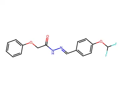N-[[4-(difluoromethoxy)phenyl]methylideneamino]-2-phenoxyacetamide structure
