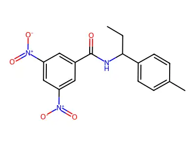 N-[1-(4-methylphenyl)propyl]-3,5-dinitrobenzamide structure