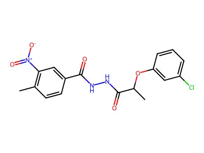 N'-[2-(3-chlorophenoxy)propanoyl]-4-methyl-3-nitrobenzohydrazide structure