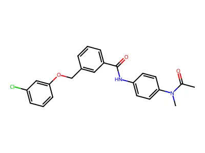 N-{4-[acetyl(methyl)amino]phenyl}-3-[(3-chlorophenoxy)methyl]benzamide structure