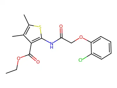 Ethyl 2-{[(2-chlorophenoxy)acetyl]amino}-4,5-dimethylthiophene-3-carboxylate structure