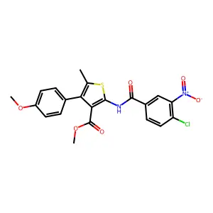 methyl 2-({4-chloro-3-nitrobenzoyl}amino)-4-(4-methoxyphenyl)-5-methylthiophene-3-carboxylate structure