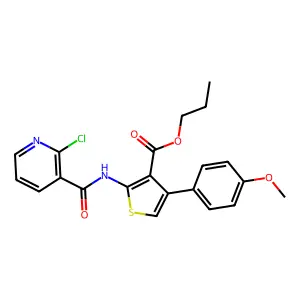 propyl 2-[(2-chloropyridine-3-carbonyl)amino]-4-(4-methoxyphenyl)thiophene-3-carboxylate structure