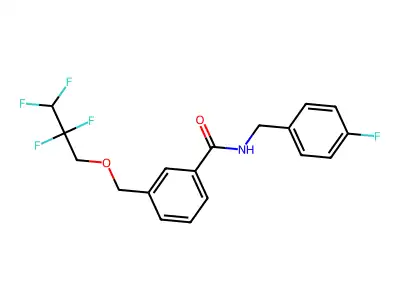 N-[(4-fluorophenyl)methyl]-3-(2,2,3,3-tetrafluoropropoxymethyl)benzamide structure
