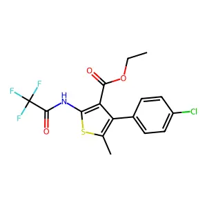 ethyl 4-(4-chlorophenyl)-5-methyl-2-[(trifluoroacetyl)amino]thiophene-3-carboxylate structure