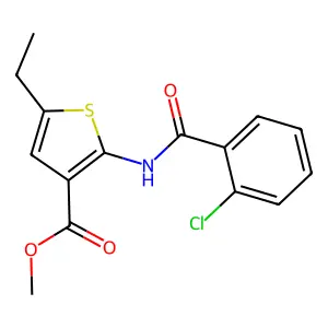 Methyl 2-[(2-chlorobenzoyl)amino]-5-ethylthiophene-3-carboxylate structure
