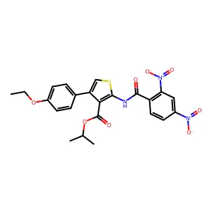isopropyl 2-({2,4-bisnitrobenzoyl}amino)-4-(4-ethoxyphenyl)thiophene-3-carboxylate structure