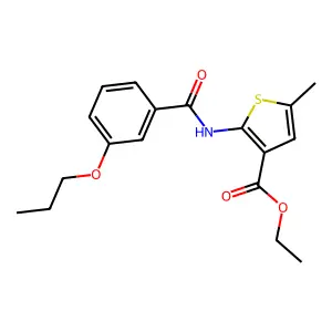 Ethyl 5-methyl-2-[(3-propoxybenzoyl)amino]thiophene-3-carboxylate structure