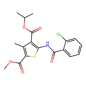 2-O-methyl 4-O-propan-2-yl 5-[(2-chlorobenzoyl)amino]-3-methylthiophene-2,4-dicarboxylate structure