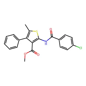 Methyl 2-[(4-chlorobenzoyl)amino]-5-methyl-4-phenylthiophene-3-carboxylate structure